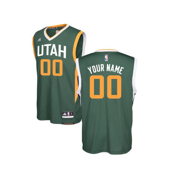 Youth Utah Jazz Adidas Green Custom Alternate Replica NBA Jersey